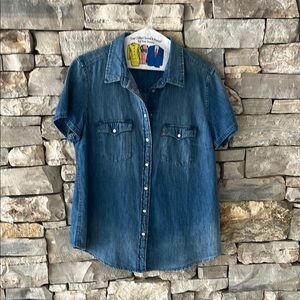 Blue Denim Short Sleeve Shirt